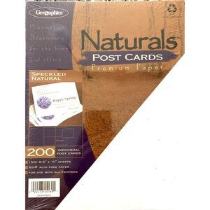 Naturals Speckled Natural 200 INDIVIDUAL POST CARDS Premium Paper - NEW SEALED